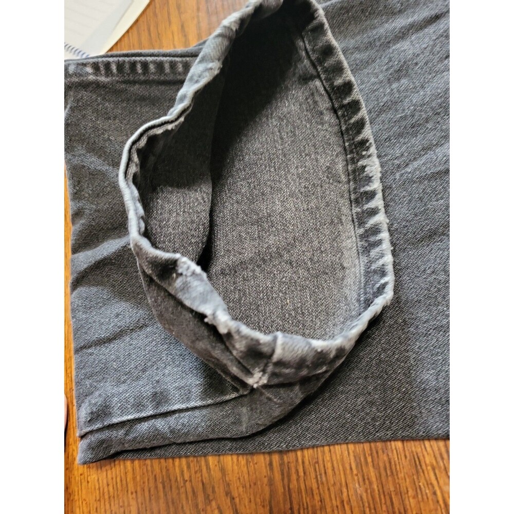 Vintage 80s Wrangler 13MWZWK Black Cowboy Cut Jeans Made in USA 42x32 Distressed - Picture 16 of 16